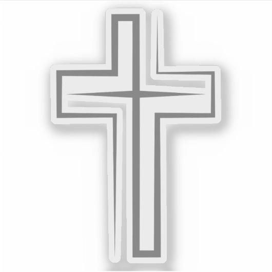 Grijze kruis symbool geïnspireerd door het geloof sticker (Voorkant)