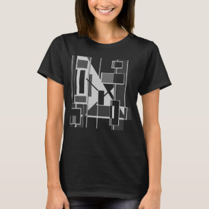 Grijze kubistische geometrische MCM-geïnspireerde T-shirt
