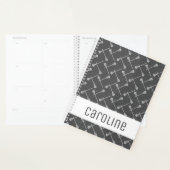 Grijze Lacrosse Witte Stikken gepatterd Planner (Display)