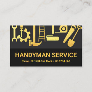 Grijze lagen Gold Handyman Tools Home Renovation Visitekaartje