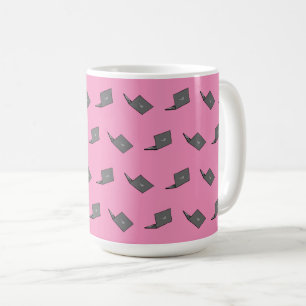 Grijze laptop met Bird Logo Cartoon Koffiemok