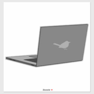 Grijze laptop met Bird Logo Cartoon Sticker