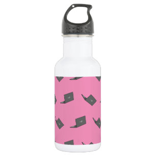 Grijze laptop met Bird Logo Cartoon Waterfles