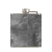 Grijze lederen kolf heupfles (Achterkant)