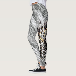 Grijze legercamo met macine poot leggings