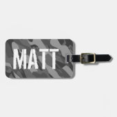 Grijze legercamouflage, aangepast bagagelabel (Voorkant horizontaal)