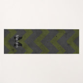 Grijze legergroen chevron patroon Monogram Yogamat (Voorkant (horizontaal))