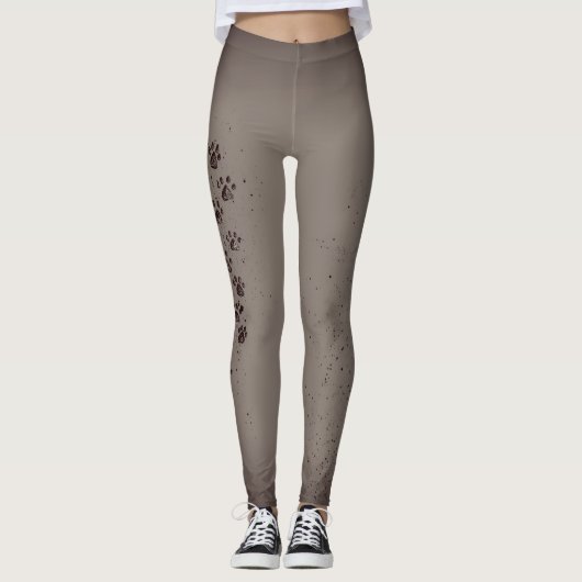 Grijze leggings van Ombre Paw (Voorkant)