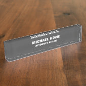 Grijze, Legitieme Professional Trendy Modern Naambordje (Zijkant)