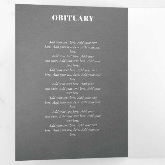 Grijze lijnen in liefdevolle herinnering Fotobegra Drieluik Programma (Binnenzijde eerst)