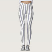 grijze lila strepen leggings (Voorkant)