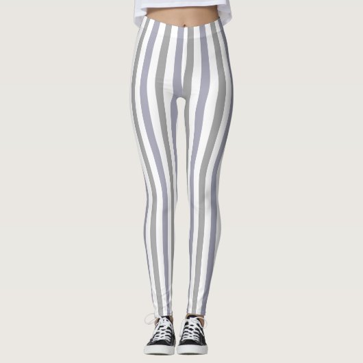 grijze lila strepen leggings (Voorkant)
