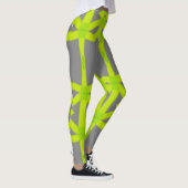 Grijze limoen groen Abstract stretch broek Legging (Rechts)