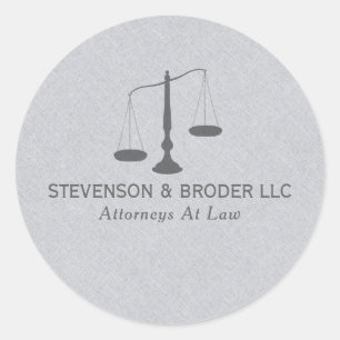 Grijze linnen Textuur & Grijze gerechtigheid Schaa Ronde Sticker