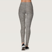 Grijze linnen textuur leggings (Achterkant)