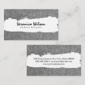 Grijze linnen visitekaartje (Voorkant / Achterkant)