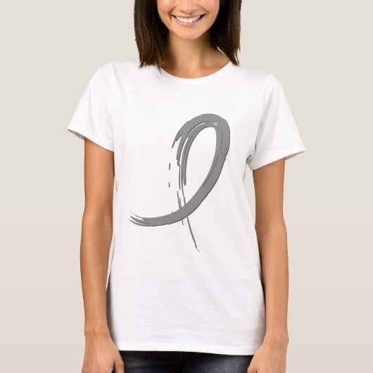 Grijze lint A4 van Brain Tumor T-shirt (Voorkant)