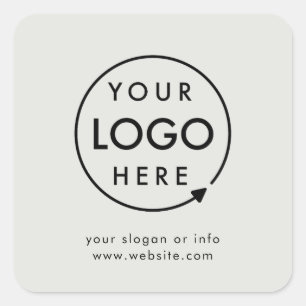 Grijze Logo   Bedrijfs Modern Professioneel Bedrij Vierkante Sticker