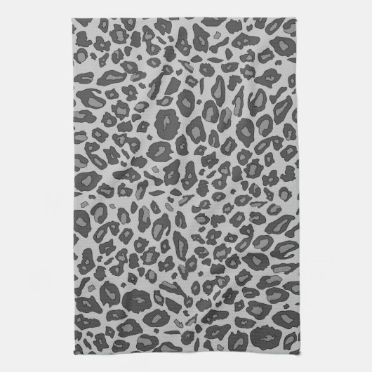 Grijze luipspatafdruk theedoek (Verticaal)