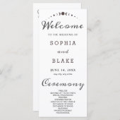 Grijze Maan Phases Wit Huwelijksprogramma (Voorkant / Achterkant)