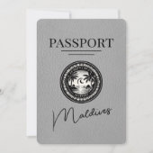 Grijze Malediven Paspoort Bewaar de datum Save The Date (Voorkant)