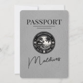Grijze Malediven Paspoort Uitnodiging (Achterkant)