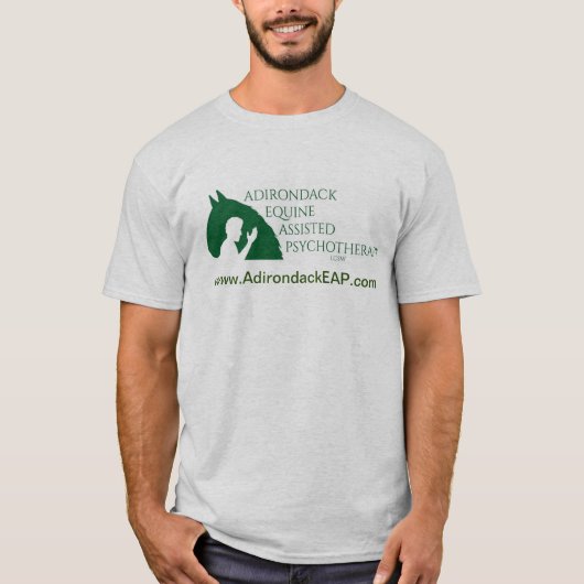 Grijze mannen t-shirt met EAP-Adk-logo (Voorkant)