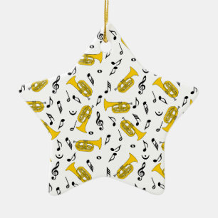 Grijze Marching Bariton Muzieknoten Keramisch Ornament