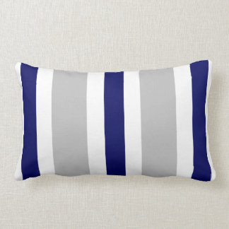 Grijze marineblauw met witte streep lumbar Pillow Kussen