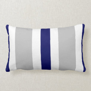 Grijze marineblauw met witte streep lumbar Pillow  Kussen