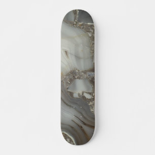 Grijze marmer met gouden ader skateboard
