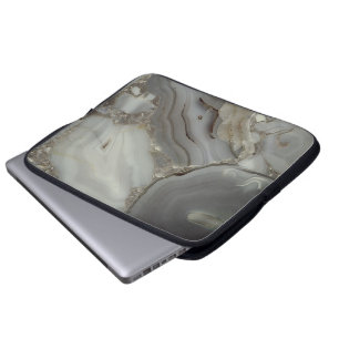 Grijze marmer met goudvein laptop sleeve