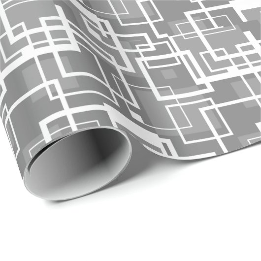 Grijze MCM Mid Century Abstracte Modern Wra Cadeaupapier (Rol Hoek)