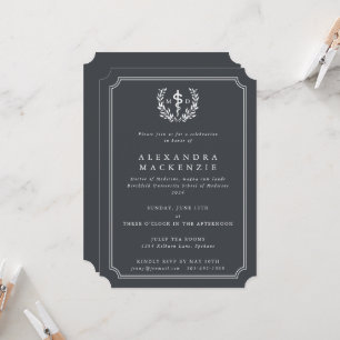 Grijze MD Asclepius + Lauwerkrans Afstuderen Kaart