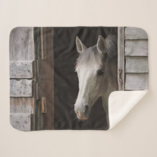 Grijze merriedieren Sherpa Fleece Deken