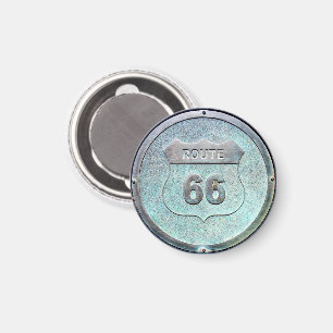 Grijze metalen Route 66-plaque Magneet