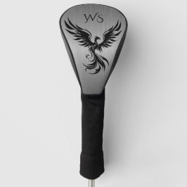 Grijze Metallic Rijzende Phoenix Monogram Initiale Golfheadcover