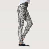 Grijze militaire camouflage witte en grijze strepe leggings (Rechts)