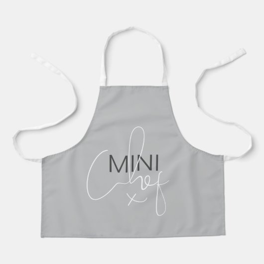 Grijze Mini Chef Schort (Voorkant)