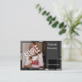 Grijze minikaart visitekaartje (Staand voorkant)