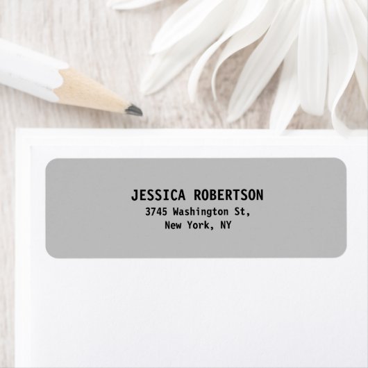 Grijze minimalistische vlakte van Elegant Modern T Etiket (Insitu)