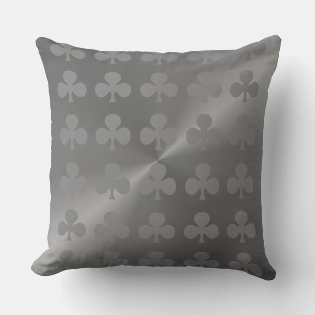 Grijze, moderne Clubs Pattern Sierkussen (Voorkant)