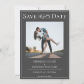 Grijze moderne foto save the date (Voorkant)
