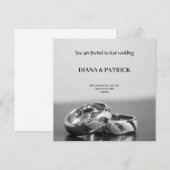 Grijze Moderne Trouw Uitnodiging (Voorkant / Achterkant)