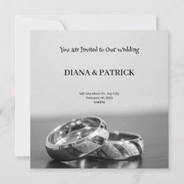 Grijze Moderne Trouw Uitnodiging