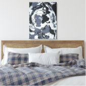 Grijze monochrome abstracte schaduwen canvas afdruk (Insitu (Slaapkamer))