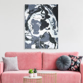 Grijze monochrome abstracte schaduwen canvas afdruk (Insitu (Woonkamer))