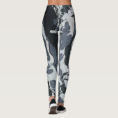 Grijze monochrome abstracte schaduwen leggings (Achterkant)