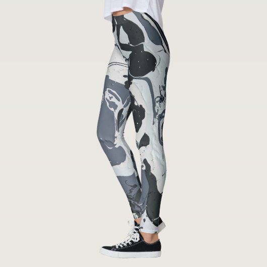 Grijze monochrome abstracte schaduwen leggings (Links)