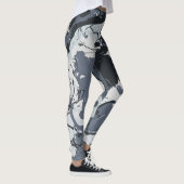 Grijze monochrome abstracte schaduwen leggings (Rechts)